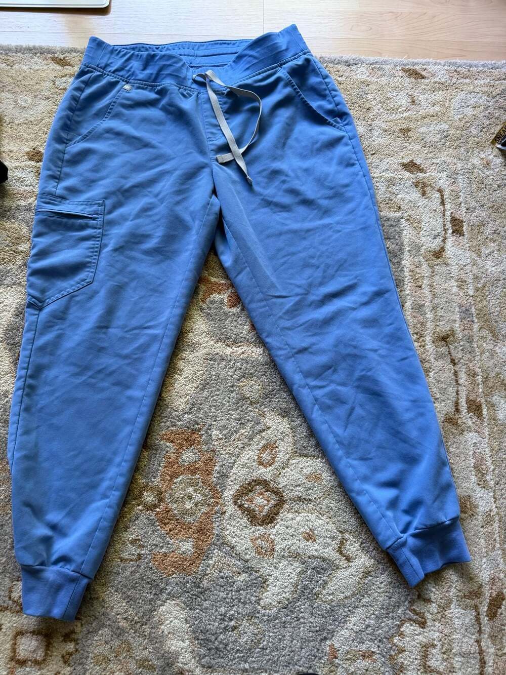 FIGS Zamora Jogger Scrub Pants Medium Petite Ceil Blue